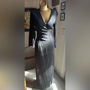 American apparel size m black wrap dress
